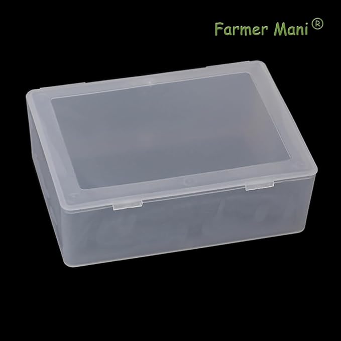 2 Pieces Rectangle Small Plastic Box Containers (5.2 x 3.86 x 1.69 inches) with Double Buckle for Collecting Small Items, Beads, Game Pieces, Business Cards, Crafts Accessories