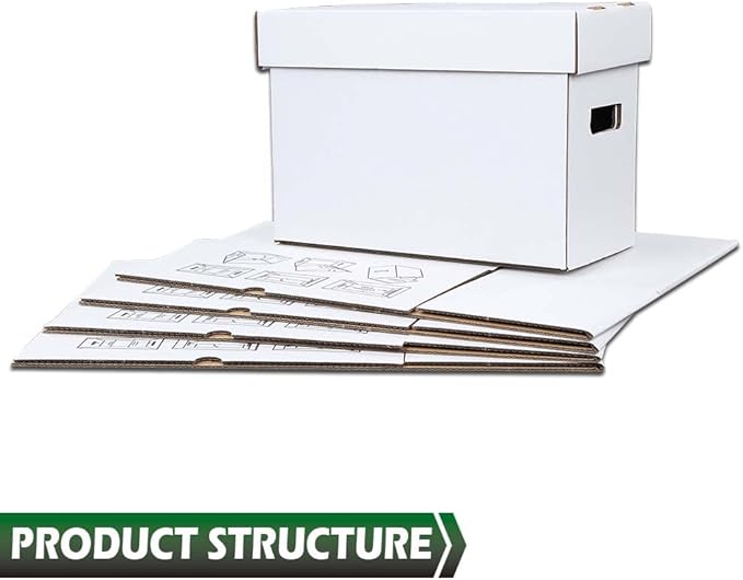 GRAND ORANGE 5 Pack Comic Book Storage Boxes, Holds 150-175 Comics Moistureproof Comic Box Collapsible and Stackable Comic Short Box, White