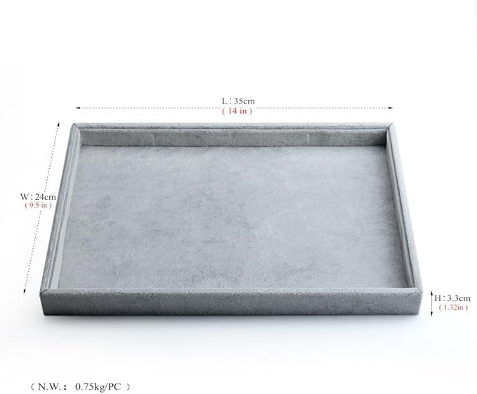 Oirlv Velvet Stackable Jewelry Trays Grids Rings Earrings Bracelet Watch Showcase Display Tray
