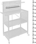 lumizone Tool Cart Hook Set A 3-Tier Foldable Tool cart on wheels DIY Use Tool organization Tool Storage Mobility Transport Garage organizers (Hook Set A)