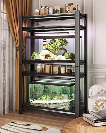 Garage Storage Shelves,5 Tier Shelving Unit, 40 inch Wide, 18” Deep, 78” Tall Organizer Metal Shelf for Basement/Laundry/Pantry Heavy Duty, Adjustable,Easy to Install (5Tier-45.3"WX17.7"DX63"H)