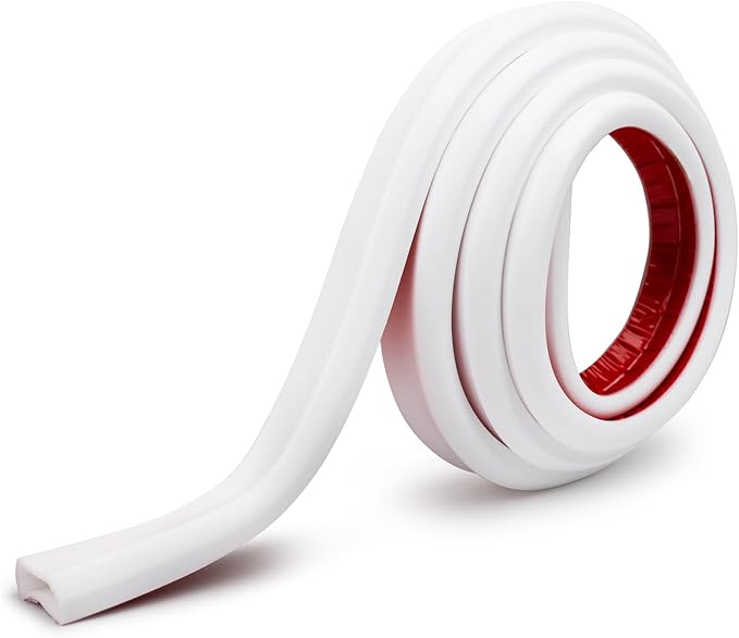 Rubber Bond TV Cord Hider Cable Protector - Strong Self Adhesive Wall Cord Cover Cable Hider - Low Profile Cable Management Wall Cord Concealer Cable Raceway (White, 10 Feet)