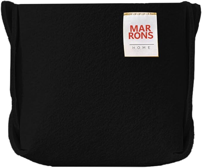 Collapsible Felt BLACK Storage Bin Mini 3.9"x3.9"x3.9" – Foldable Basket with Handles for Closet, Toy Storage, Laundry Room Organization, Decorative Storage Bins for Shelves, Nursery Storage