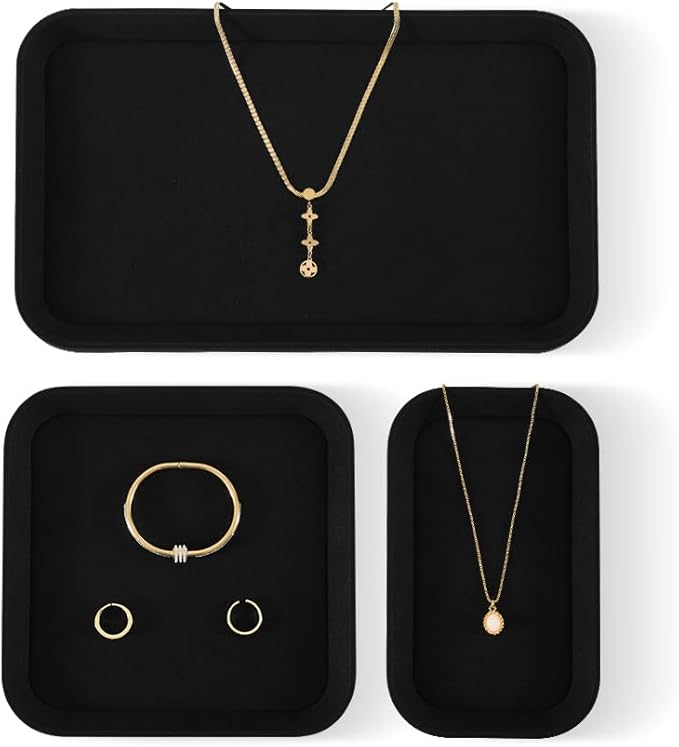 Valet Tray For Men, Velvet Catch All Trays,Luxury Watch Tray,Premium Jewelry Display For Vendors,Black Bracelet Display