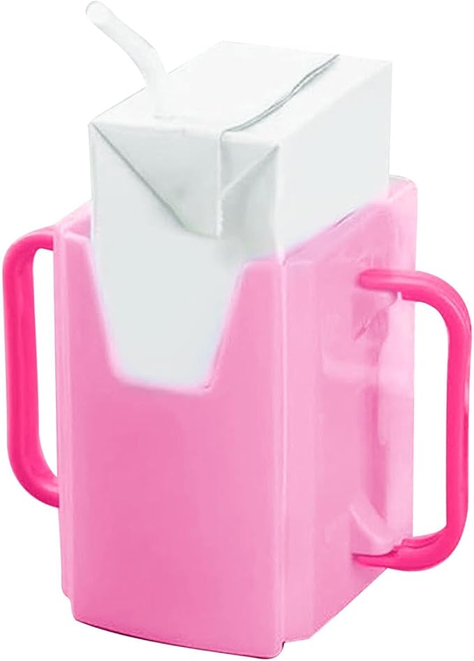 Milk Box Holder - Toddler Drinking Bottle Holder, Reusable Toddler Cup Holder | Squeeze Proof Pouch Holder, Portable Juice Bag Holder, Adjustable Drink Pouch Holder Suitable for Kids and Toddler