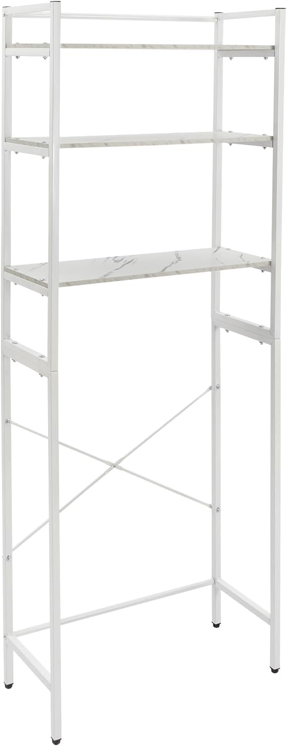 Gdrasuya10 3-Tiers Over The Washer and Dryer Storage Shelf for Laundry Room, Standing Washer Storage Utility Rack Shlef Laundry Storage Shelf Organizer Space Save (All White)