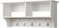 Prepac 36" Contemporary Wall Mounted Coat Rack, Coat Hooks Wall Mount with 2 Shelves, Ideal for Hallway or Entryway Storage Solution, 11.5"D x 36"W x 16.5"H, White