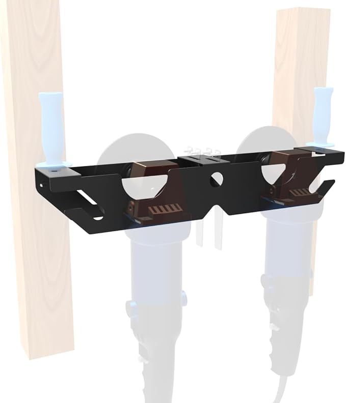 2 Pack of Angle Grinder Holder- 2 Bay Tool Wall Mount Bracket Stand Storage Rack with Cord Hanger for Cutter Polisher, Workshop or Garage
