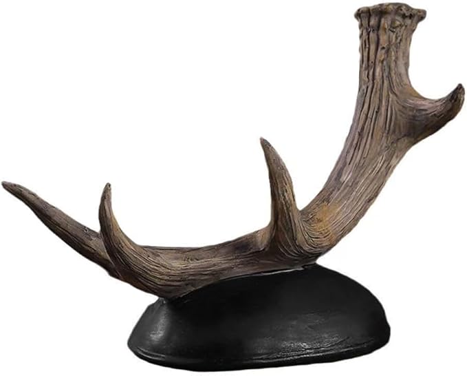 Antler Wine Bottle Rack, Rustic Resin Countertop Single Wine Bottle Holder, Practical Home Tabletop Decor Craft for Living Room, Dining Room, Cellar, and Bar