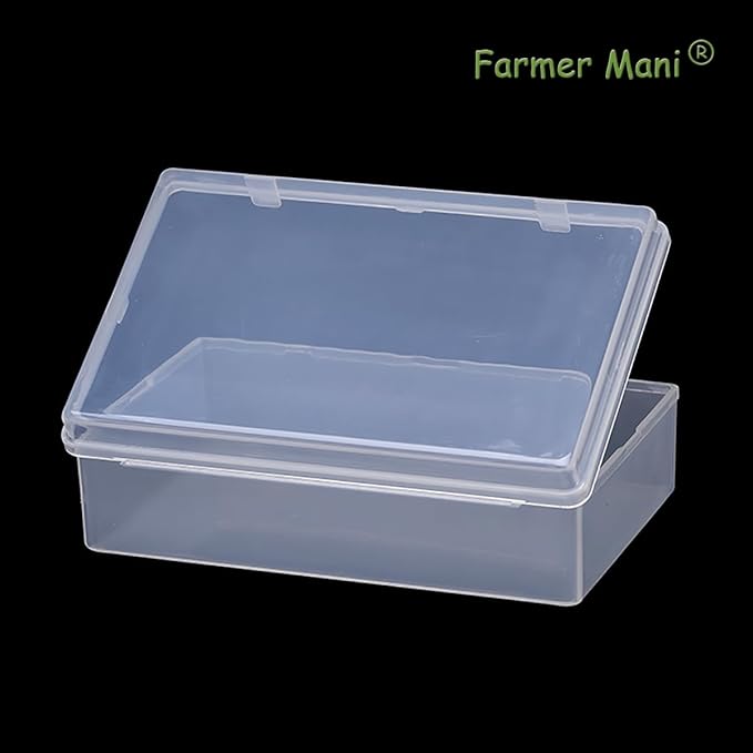 2 Pack 5.24x3.31x1.58 Inches Rectangular Clear Small Plastic Storage Containers Box with Hinged Lid for Small Items and Other Craft Projects