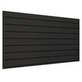 4FT x 2FT Black PVC Slatwall Panel, Modern Wall-Mounted Garage Storage System, 1 Shelf, 75 lbs Weight Capacity