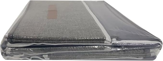 OUTBROS Clothes Storage Boxes with Lid, Large Foldable Bags, Wardrobe Organiser with Handle and Zipper, Used for storing blankets, pillows, 15.7 x 11.8 x 7.9 inch, 2-Pack