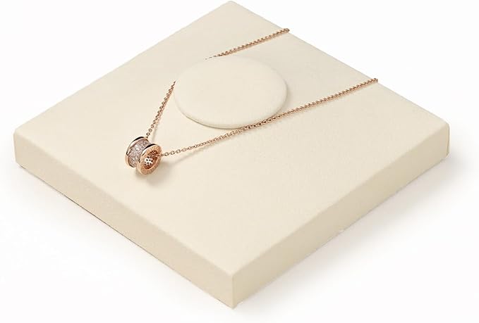 Oirlv Microfiber Jewelry Display Tray Necklace Display Stand Necklace Holder(Beige)