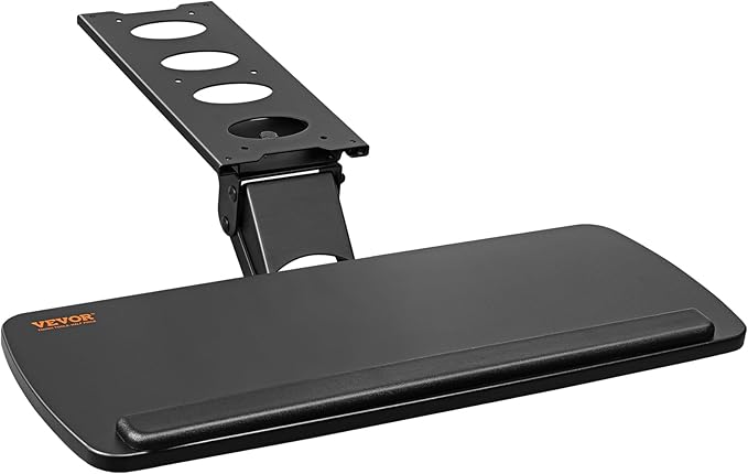 VEVOR Under-Desk Keyboard Tray, Adjustable for Height and Tilt, Slide-Out Design, Spacious 25x9.8 Inch Surface, Ideal for Home and Office Use