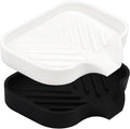 Yasmen Silicone Bathroom Soap Dishes, Sink Sponge Holder for Kitchen, 2Pcs Rubber Soap Dish with Drain, Shower Soap Sponge Tray, Sink or Counter Organizer for Bar Soap, Dish Soap Dispenser-Black/White