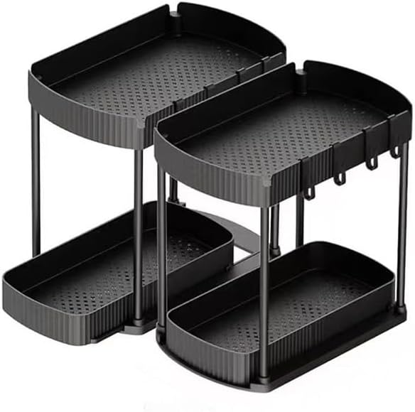 Multi-Purpose Pull-Out Storage Organizers, Under Sink & Cabinet Storage, 12.8 Inch, White (黑色)