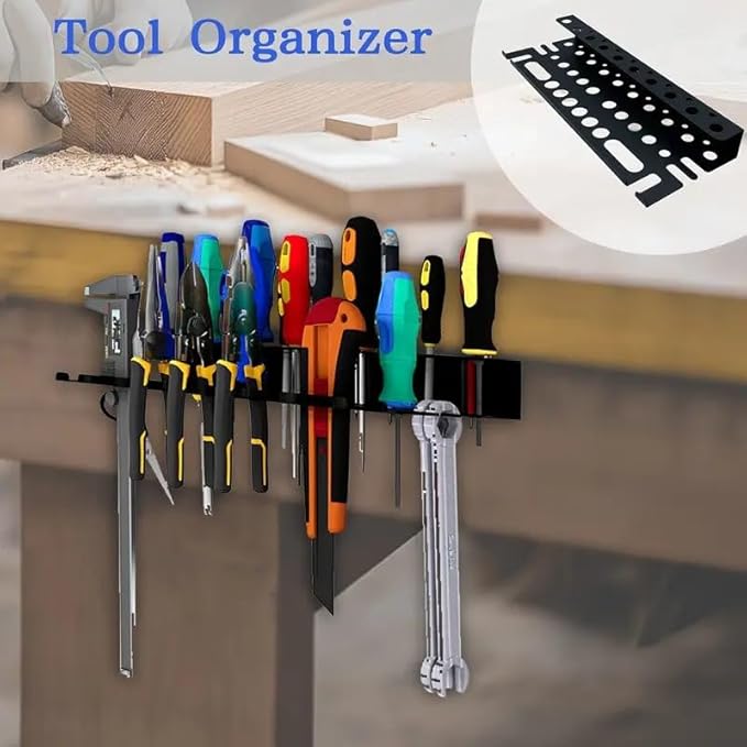 Wall Mount Tool Storage Rack, Screwdriver Organizer with Suspension Holes, Tool Holder