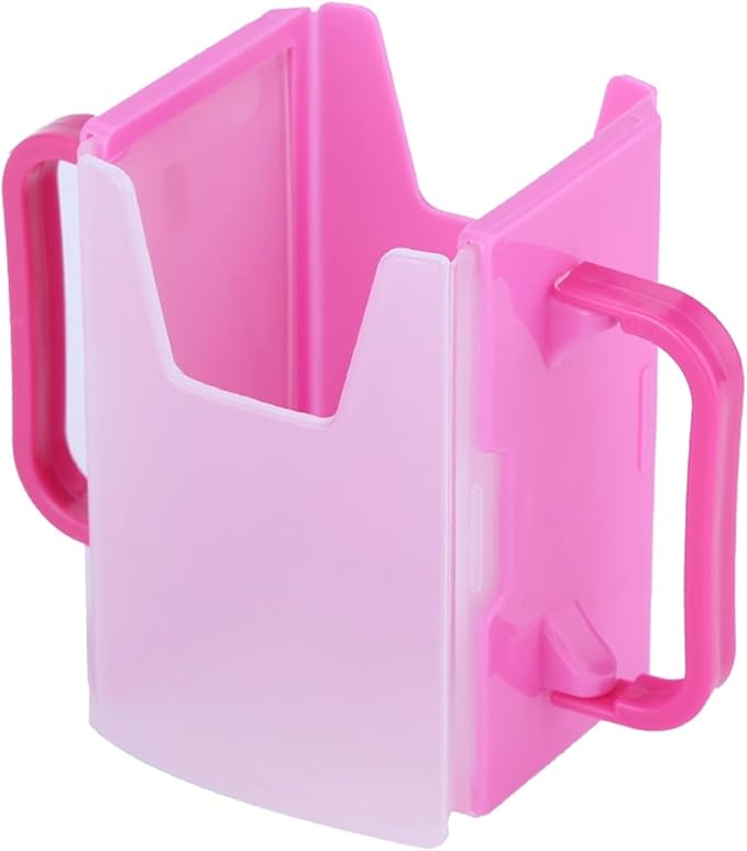 Spill Proof Milk Holder, Adjustable Milk Carton Holder with Handle for Kid Child (Green (Red)
