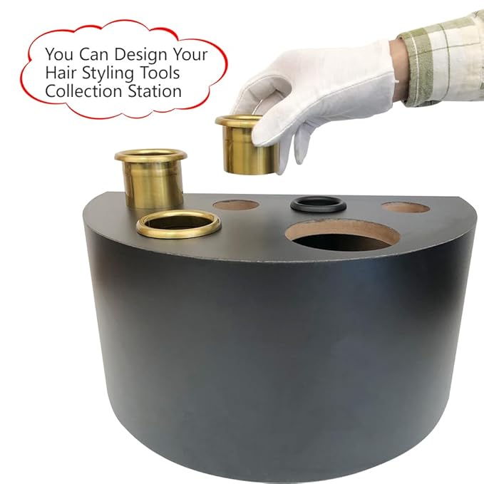 Salon Hair Styling Station Curling Hot Iron Appliance Tube Package Salon Station Organizer Holder Iron Tube 3pcs Package 2inch Stainless Steel Gold Color