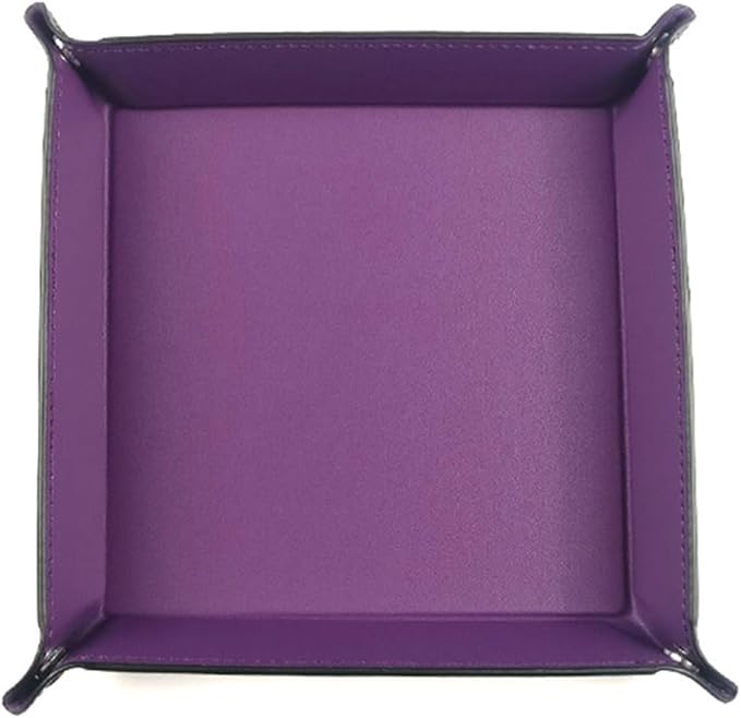 siduater Valet Tray Desktop Storage Organizer – Vegan Leather Catchall Tray Bedside Vanity Tray Nightstand Caddy Holder for Remote Controller, Watch, Keys, Phone, Wallet, Coin, Jewelry, Purple