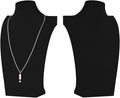 Necklace Bust Display Stand, Necklace Holder, Pendant Chain Necklace Organizer for Women (Black Velvet, S 2PCS)