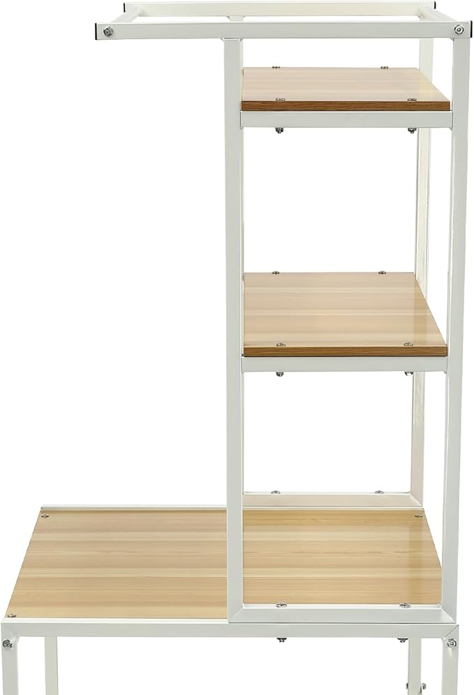 Over Washer and Dryer Shelves,Dryer Storage Shelf,3 Tiers Laundry Room Storage and Organizer Standing Shelf,Height Adjustable Laundry Room Shelves, Load-Bearing Capacity 22lbs (Log)