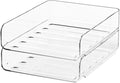 2-Tier Acrylic Paper Tray Organizer - Low-Profile Desk File Sorter for Office/Home, Clear Stackable Letter Tray for Bills, Crafts, Notebooks