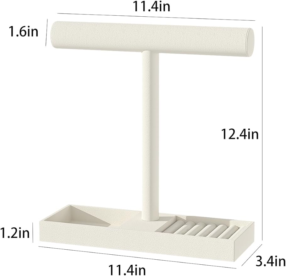 Bracelet and Necklace Holder,Velvet Jewelry Necklace Display Organizer Stand,bracelet Holder for Selling,Bracelet and Necklace Storage Tree (Style 1（Beige）)
