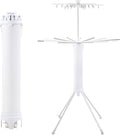 Dollate 4-Legged Clothes Drying Rack Foldable,2 Tier Portable and Collapsible Space Saving Laundry Drying Rack with 4 Pulleys,Aluminum Dry Rack for Clothes