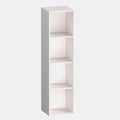 4 Cube Storage Organizer, 4 Tier Cube Bookcase Freestanding Storage Display Organizer for Home Office, Four Cubes Open Shelf Bookshelf (White, 4 Cube)