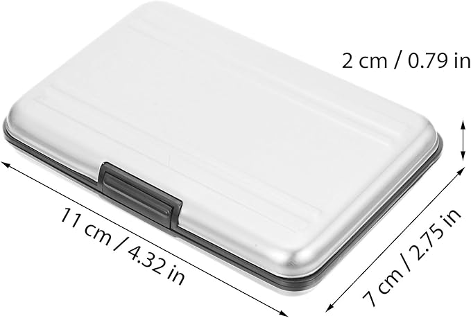 Memory Card Storage Box Case Holder Slots with TPU Inner Bracket Portable Organizer for Micro and Cards Travel Protection Silver Gray