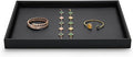 Black PU Leather Jewelry Display Flat Tray Ring Necklace Watch Organizer Display Tray (1 grid)