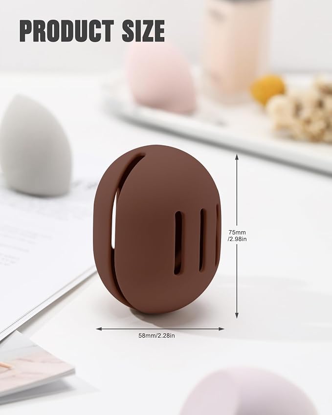 FERYES Makeup Sponge Holder with Makeup Sponge– Eco-Friendly Silicone Beauty Make Up Blender Case and Dry & Wet Use Foundation Sponge for Travel