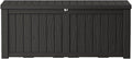 150 Gallon Outdoor Storage Box Waterproof Lockable Resin Deck Box Large, Patio Storage Bin for Pool Accessories Cushion Furniture, Garden Tools, UV-Resistant Outside Delivery Black