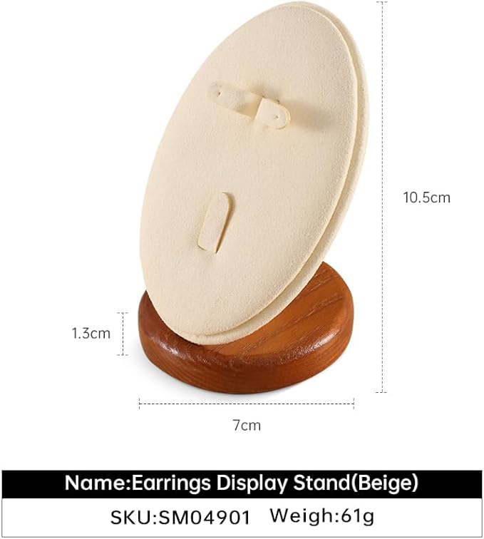 Ring Holder, Jewelry Display for Vendors,Wooden Earring Display,Premium Jewelry Holder,Luxury Earring Stand,Beige Small Jewelry Stand