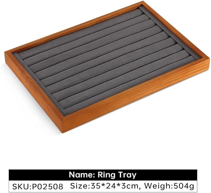 Ring Storage Tray, Wood Ring Tray For Jewelry,Black Earring Stud Organizer,Premium Jewelry Drawer Organizer