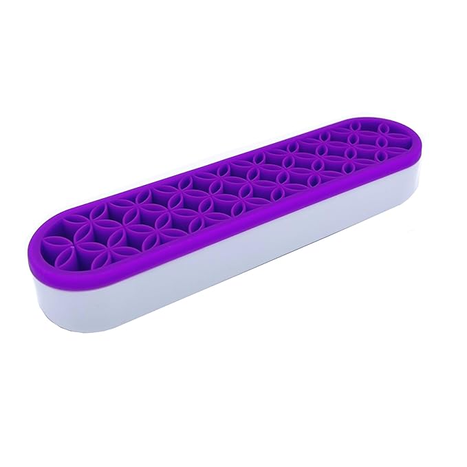 TANG SONG 1 PC Silicone Make up Brush Holder Cosmetic Storage Box Desktop Organizers (Purple)