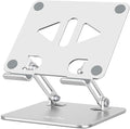 Tablet Stand Holder for Desk, Adjustable Desktop Tablet Holder, Foldable Aluminum Tablet Mount for iPad pro 11, iPad Air Mini, Samsung Galaxy Tabs Z Fold Kindle Fire 4-12 inch, Silver