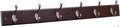 BIRDROCK HOME Oval Hook Coat and Hat Rack | 6 Hooks| Wall Mount | Brown Finish | Bronze Hooks