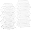 Luxshiny 2Pcs Clear Acrylic Lipstick Organizer with Compartments Dustproof Makeup Display Holder for Lip Gloss Liquid Solid Lipstick Storage Bedroom Supply Vanity Organizer