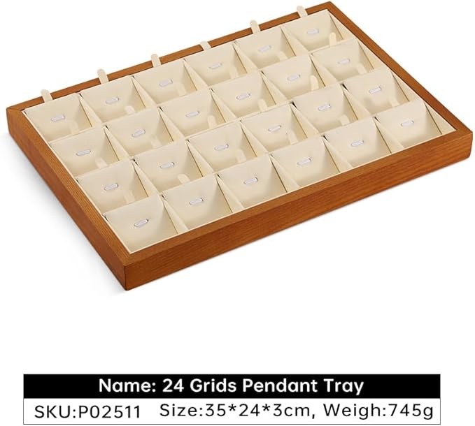 Necklace Organizer, Wood Jewelry Necklace Tray,White Necklace Display For Selling,Premium Earring Storage
