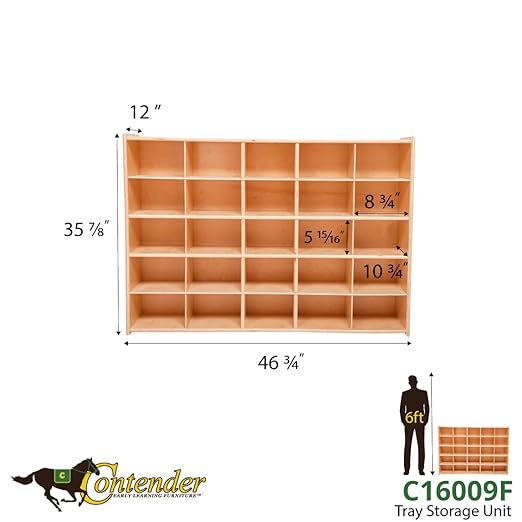 Contender 25 Cubby Birch Plywood Storage Cabinet, Office And Homeschool Organizer For Toys, Books, Art And Craft Supplies, Greengaurd Gold Certified [ Fully Assembled ]