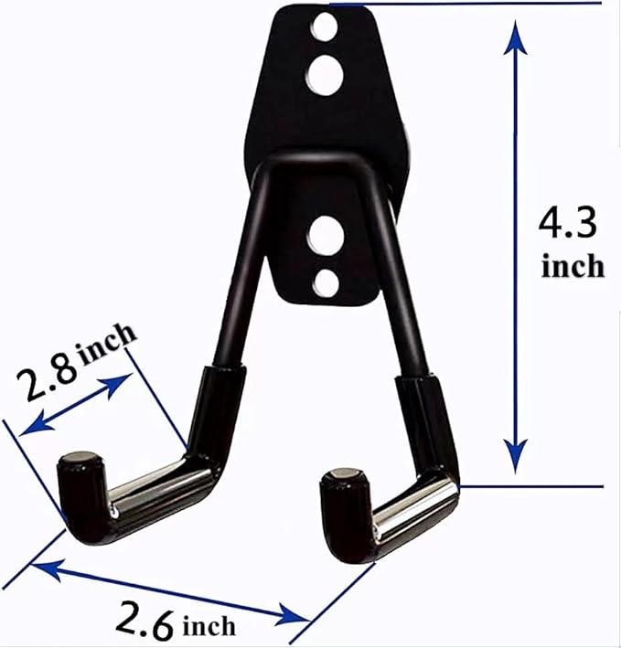 SMARTOLOGY Heavy-Duty Utility Hooks, Wall Hanger, Small 2 Pack, 3 inch Long 2.5 inch Wide, for Garage, Indoor and Outdoor, Ladder Hanger Accessories