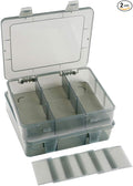 2 Pack Plastic Storage Organizer Box, Storage Container, Jewelry Organizer, Parts Storage Box with Dividers for Crafts, Beads, Buttons, Ornaments, Metal Parts(9 Grids 2 Pack)