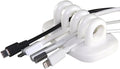 Desktop Cable Organizer, Weighted, No Bad Smell, Bundled with 2 Reusable Cable Ties (White)