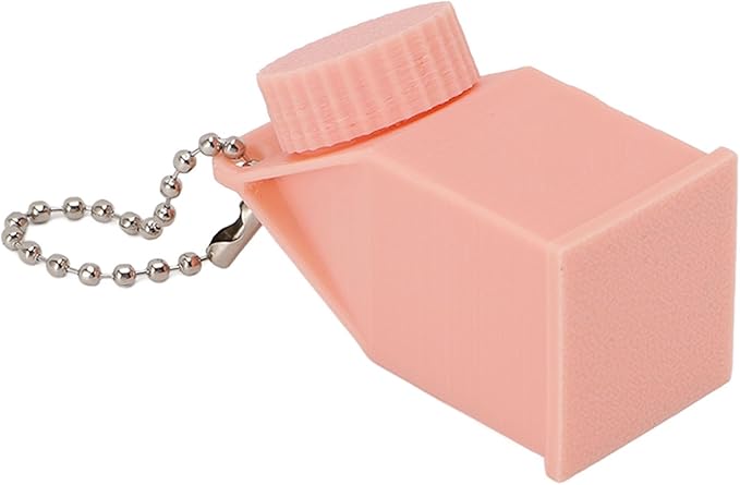 TOPINCN Milk Carton Box Keychain,Tolerant Holder Milk Carton Keychain Holder Mini Lactose Intolerance Pills Case Keychain Container (Pink)