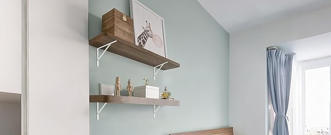 20 Pack L11 x H 8" White Heavy Duty Shelf Brackets with Screws Metal Shelf Brackets Shelf Support Angle Brackets for Shelves L Brackets Heavy Duty Floating Shelf