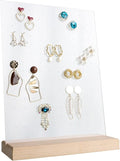 GemeShou Beech earring display for selling jewelry, wooden earring holder for studs display, small jewelry studs display board for show【Wood stand with acrylic board-Beech】