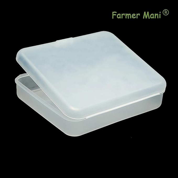 2 Pack (6.18x5.32x1.5 Inches) Rectangular Clear Frosted Plastic Box Containers with Buckle Lids,Rectangle Plastic Clear Storage Containers Box for Make Up,Eye,Pills,Gems,Beads,Jewelry,Small Items