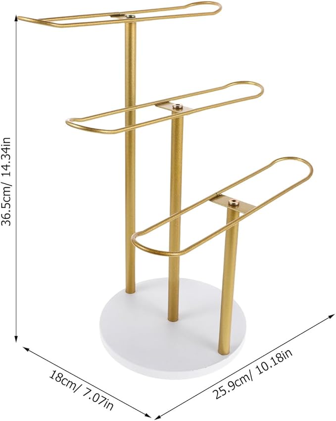 DOITOOL Headband Holder Organizer Metal Hairband Rack 3-Layer Hair Hoop Display Stand Watch Necklace Holder Storage Hair Ropes Accessories Bracelets Bangles